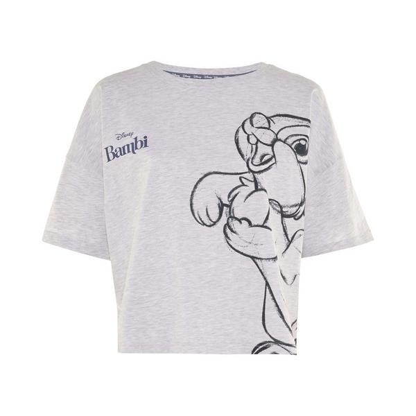 Gray Disney Bambi Sketch Box Shaped T-Shirt