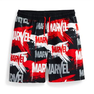 Older Boy Black Marvel Swim Shorts