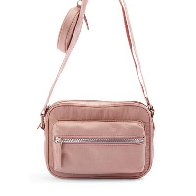 Rožnata večnamenska torbica za čez telo iz najlona