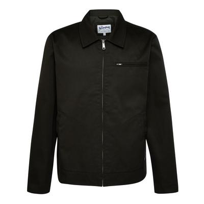 The Stronghold Black Zip Up Short Collared Jacket