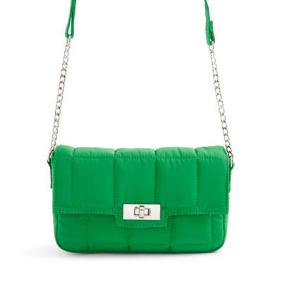 Forest Green Quilted Shoulder Bag