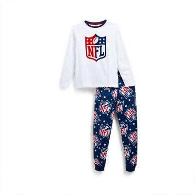 Older Boy White NFL Pyjamas Set