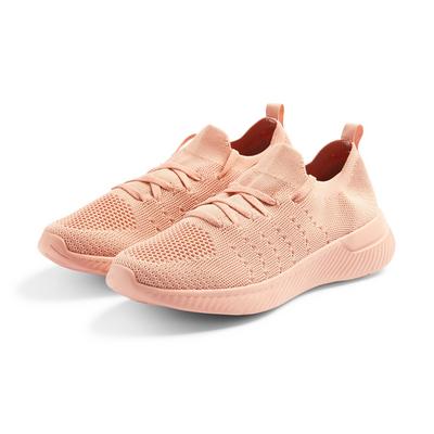 Older Girl Peach Recycled Knit Sneakers