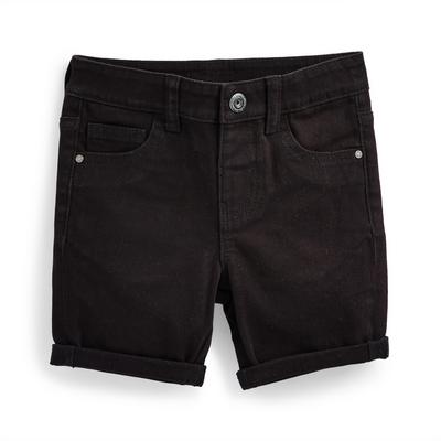 Črne oprijete kratke hlače iz kepra za mlajše fante