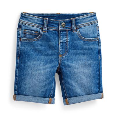 Modre oprijete kratke hlače iz džinsa za mlajše fante