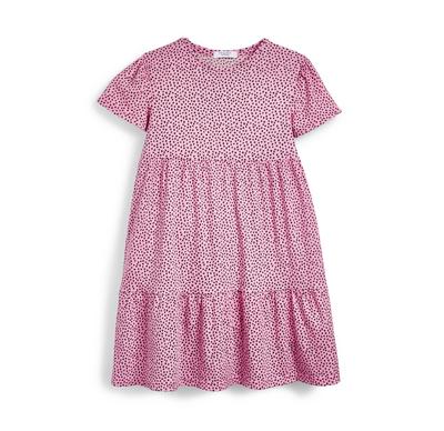 Older Girl Pink Printed Jersey Dress