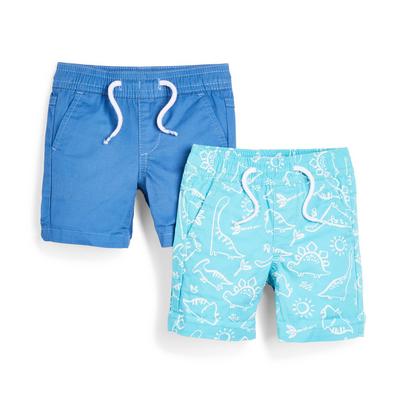 Baby Blue Twill Shorts 2 Pack