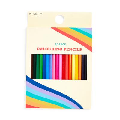 Lot de 20 petits crayons de couleur