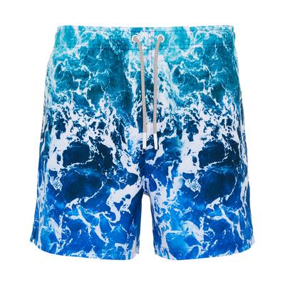 Modre kratke hlače s potiskom morskih valov