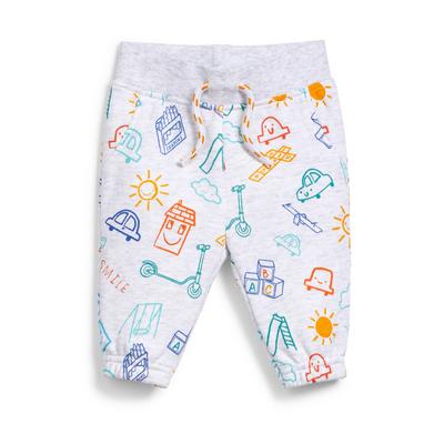 Baby Boy Grey All Over Print Joggers