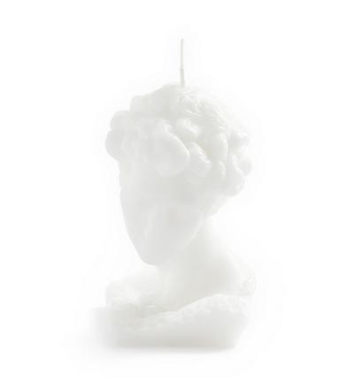 Bela sveča v obliki portretne glave