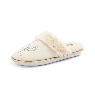 Cream Faux Fur Disney Dumbo Slippers
