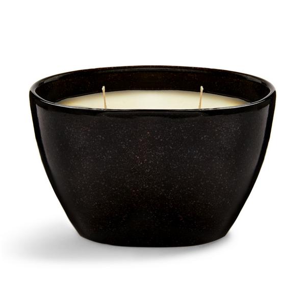 Black Oval Ceramic Candle