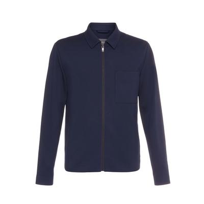 Veste-chemise zippée en maille interlock bleu marine Kem