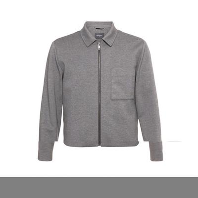 Veste-chemise zippée en maille interlock grise Kem