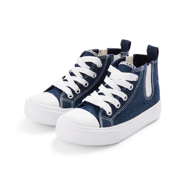 Younger Child Navy Chambray Canvas High Tops