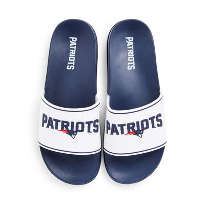 Wit-donkerblauwe slippers NFL New England Patriots