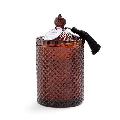 Amber Scented Extra Large Lidded Tassel Candle