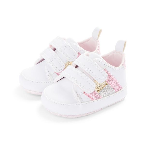 Baby White Glitter Low Tops