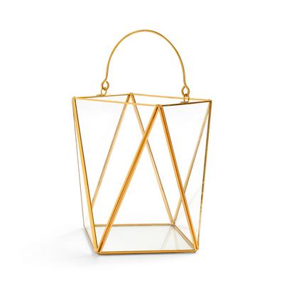 Gold Large Hexagonical Candle Holder
