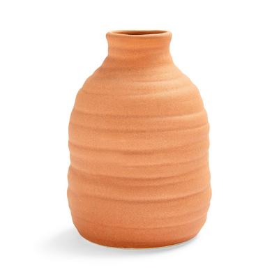 Terracotta Ridged Small Pot