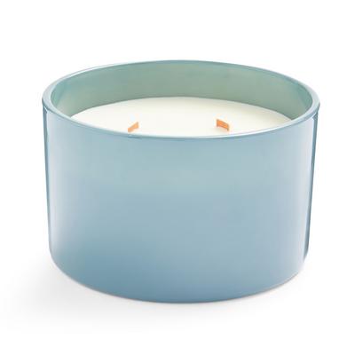 Teal 3 Wick Crackle Candle