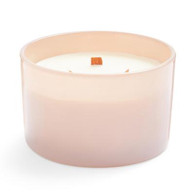 Brown 3 Wick Crackle Candle