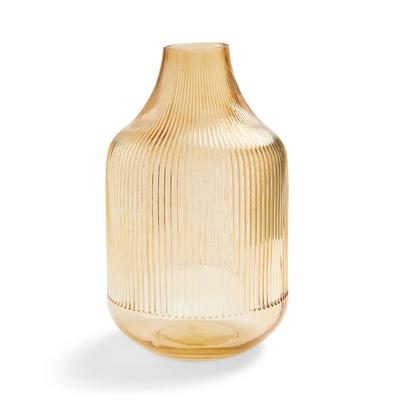 Goldfarbene Vase mit Prägung