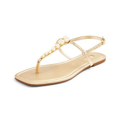 Gold Embellished Thong Sandals