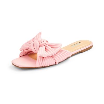 Rožnati nizki sandali s pentljo