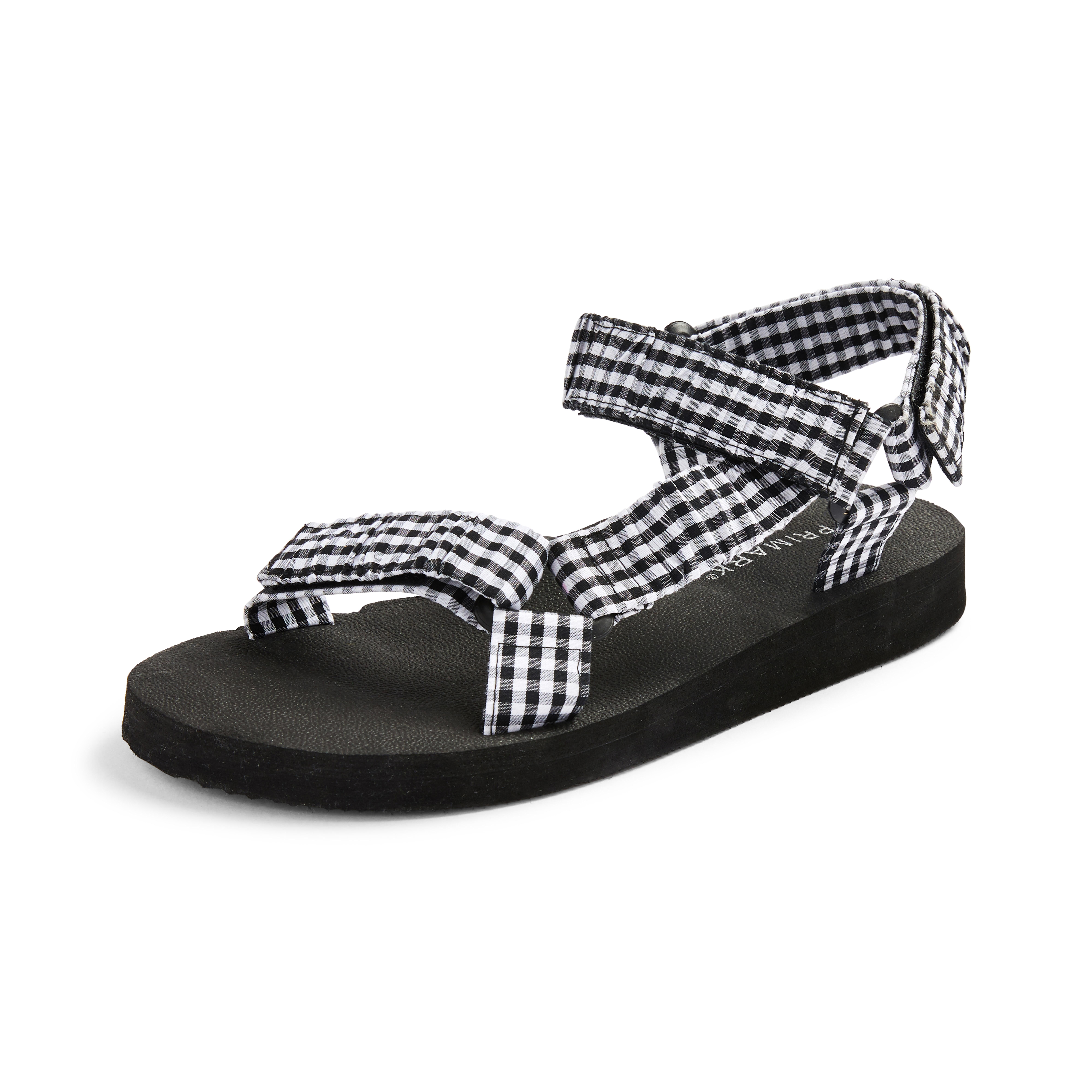 Zwartwitte sandalen met enkelbandje Sandalen, slippers en muiltjes