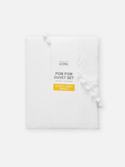Pom-Pom Single Duvet Cover Set