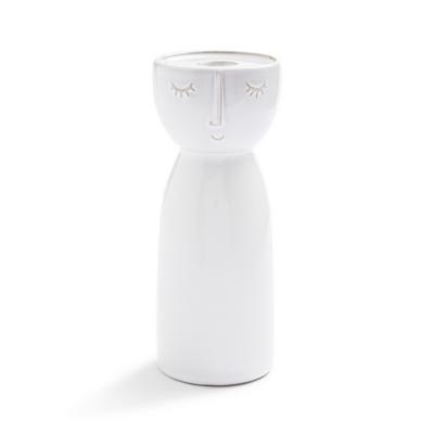 Large Beige Face Embossed Candle Pillar