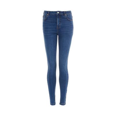 Donkerblauwe jeans met hoge taille