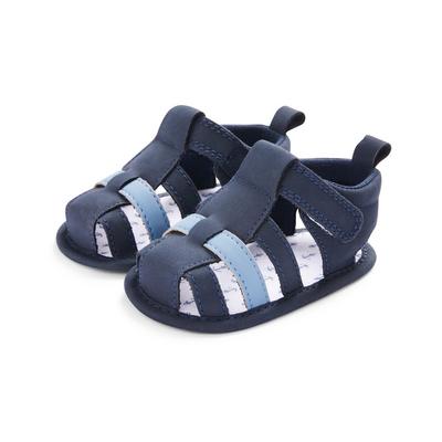 Granatowe sandały plecione dla niemowląt