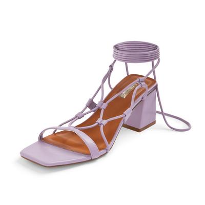 Lavendelpaarse sandalen met enkelbandje