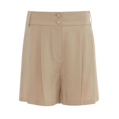 Khaki Mila Pleated Shorts