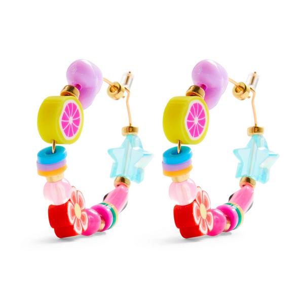 Boucles d'oreilles en perles de couleurs variées