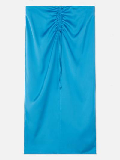Co-Ord Ruched Satin Midi Skirt