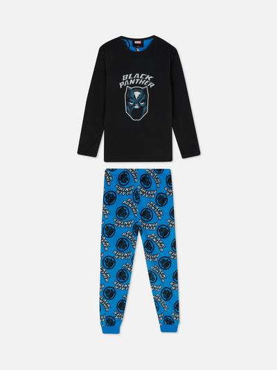 Schwarzer „Marvel Black Panther“ Pyjama aus Fleece