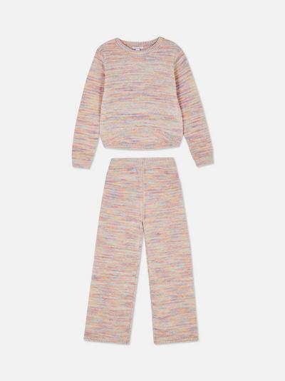 Multi Yarn Knitted Jumper and Trousers Set