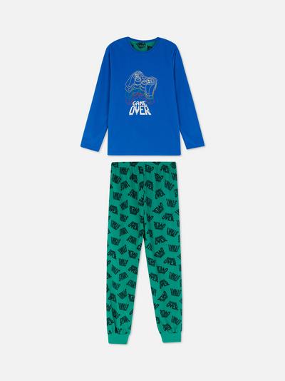 Pyjama aus Fleece mit „Gamer“-Motiv