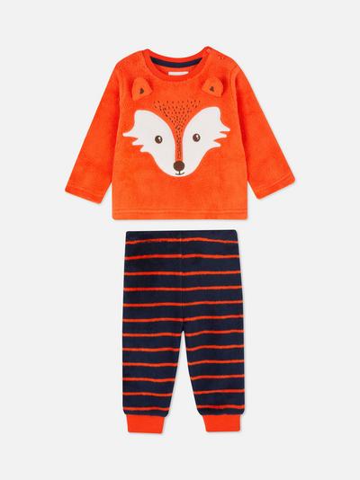 Fleece pyjama met vossenprint