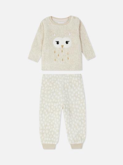 Camisola pijama polar sherpa coruja