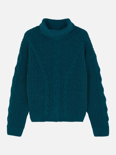 Chenille Roll Neck Sweater