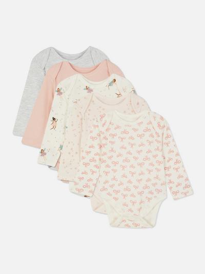 5-Pack Fairy Printed Bodysuits