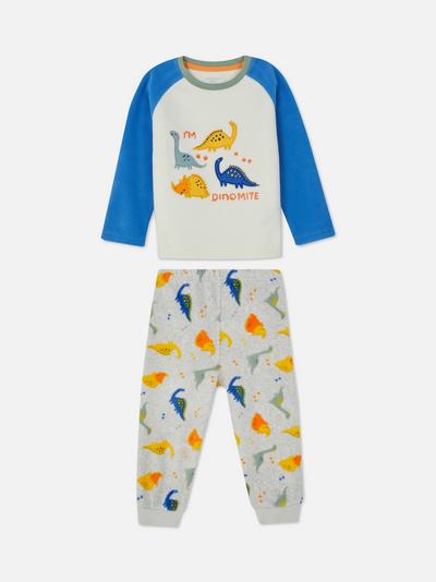 Pyjamaset van fleece met dinosaurusprint