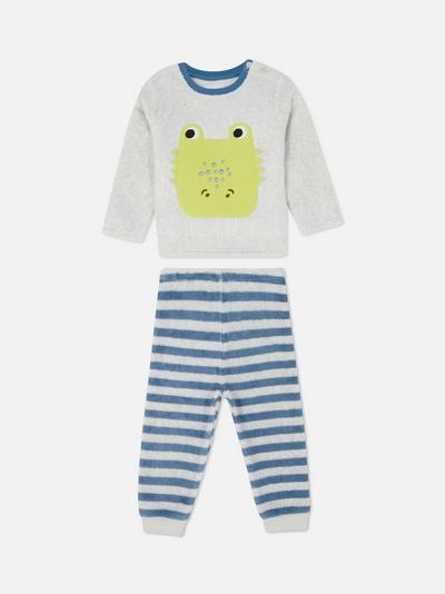 Conjunto de pijama de manga larga a rayas