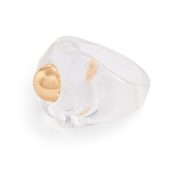 Clear Gold Detail Ring