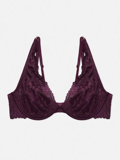 A-D Lace Non Padded Plunge Bra